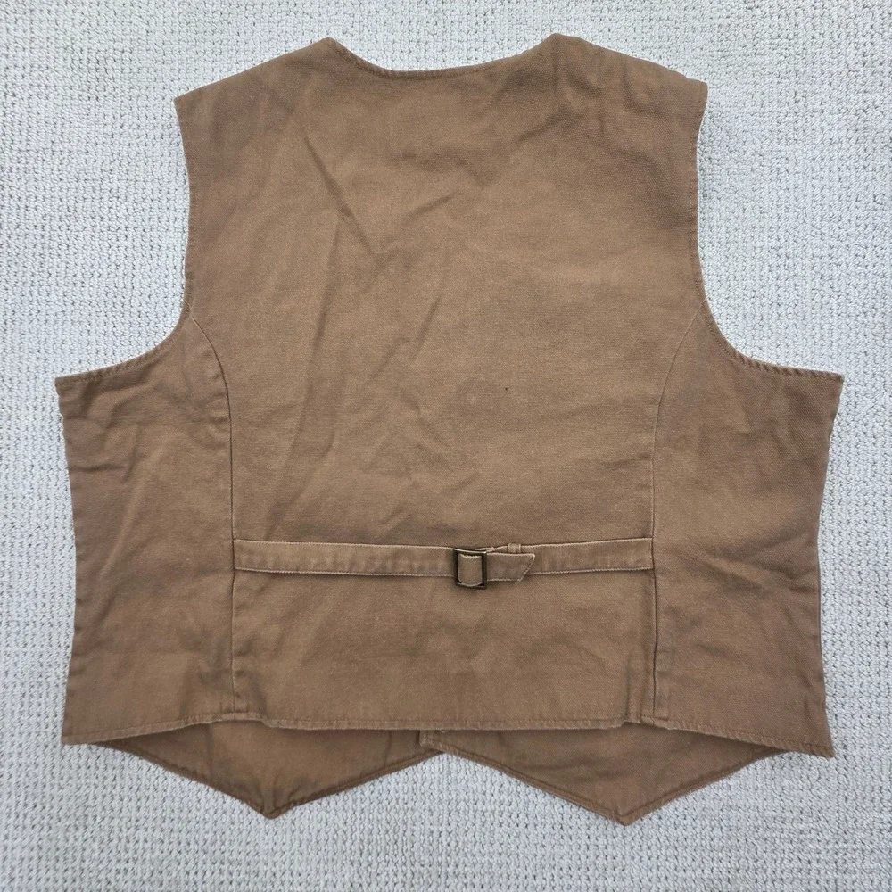 RARE Duluth Fire Hose Cotton Canvas 5 Button Waistcoat Vest Brown Mens 2XL *READ